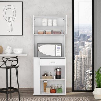 1-Drawer 3-Shelf Pantry Cabinet White-AB