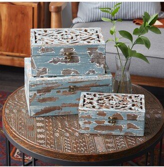 SONOMA SAGE HOME Brown Wood Country Cottage Box - Set of 3