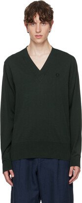 Green V-Neck Sweater-AB