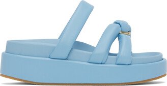 Blue Padded Platform Sandals