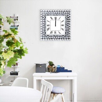 Kahomvis Wall Clock in Mirrored & Faux Rhinestones