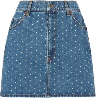 Embellished Denim Mini Skirt