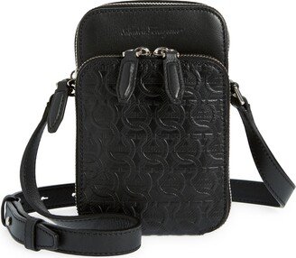 Gancini Embossed Calfskin Crossbody Bag