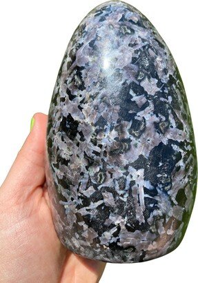 Indigo Gabbro Stone Standing Free Form - Polished Mystic Merlinite Crystal Freeform #3