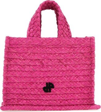 Fuchsia Straw Handbag