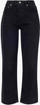 Womens Voila (washed Black) Devi Tapered-leg Low-rise Organic-cotton Jeans