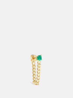 Emerald & 18kt Gold Single Earring