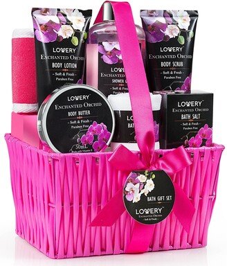 Lovery Enchanted Orchid Relax Body Care Gift Set, 8 Piece