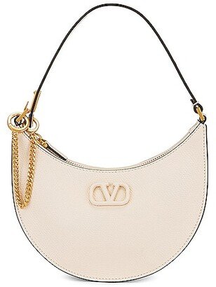 Mini V Logo Hobo in Ivory