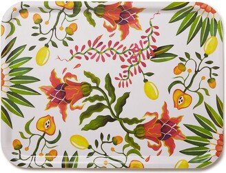 Eden floral-print wooden tray