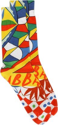 Abstract-Pattern Ankle Socks