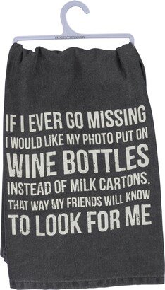 Wine Kitchen Towel, Funny Quote, If Missing Look On Wine Bottles, Whimsical Decor, Gift, For Her, Valentines