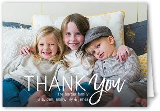 Thank You Cards: Classic Gratitude Thank You Card, White, Matte, Folded Smooth Cardstock