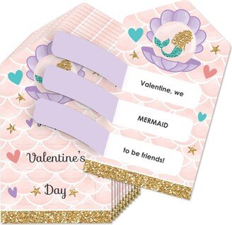 Big Dot Of Happiness Let's Be Mermaids - Sea Cards for Kids - Happy Valentine's Day Pull Tabs - 12 Ct