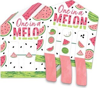 Big Dot of Happiness Sweet Watermelon - Fruit Party Game Pickle Cards - Pull Tabs 3-in-a-Row - Set of 12