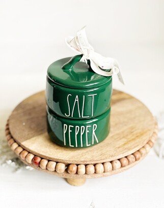 Rae Dunn Green Salt & Pepper Stacker