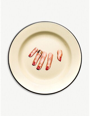 Wears Toiletpaper Fingers Enamel Plate 26cm