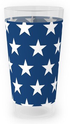 Outdoor Pint Glasses: Stars On Blue Outdoor Pint Glass, Blue