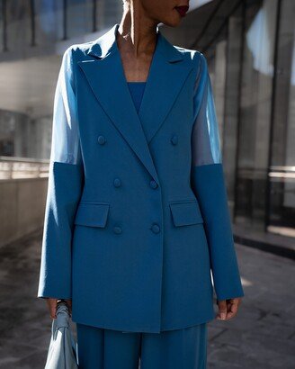 Women's Blue Sapphire Double Breasted Blazer by @signedblake