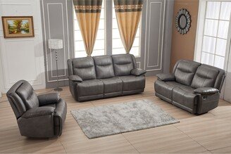 Betsy Furniture 3 Piece Bonded Leather Reclining Living Room Set, Sofa, Loveseat and Glider Chair