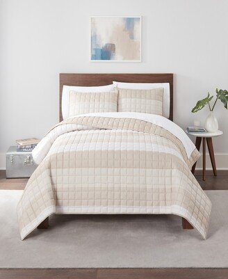 Simply Comfort Billy Textured Stripe 3-Piece Quilt Set, King