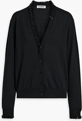 Sequin-embellished wool cardigan