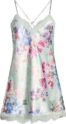 Madelyn Floral Satin & Lace Chemise