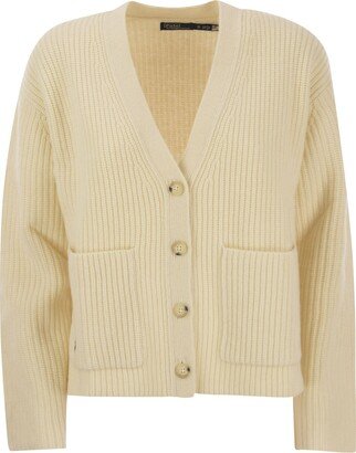 Ribbed Wool And Cashmere Cardigan-AC