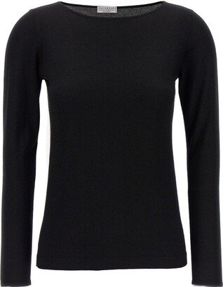 Long-Sleeved Crewneck Jumper-AB