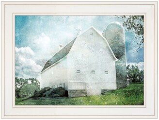 White Barn by Bluebird Barn, Ready to hang Framed Print, White Frame, 19 x 15