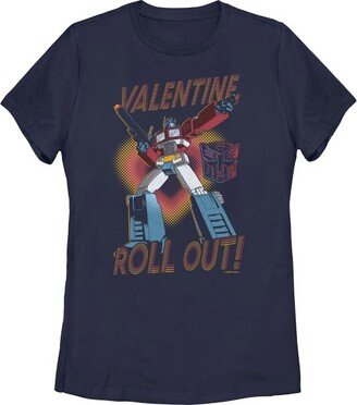 Women' Tranformer Optimu Prime Valentine Roll Out! T-Shirt - Navy Blue - Large