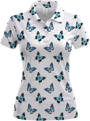 Futolo Womens Golf Shirt Butterfly Top Butterfly Polo Shirt Butterfly Gifts Butterfly Lovers Blue Butterfly Ladies Golf Polo