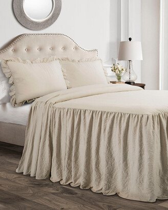 Ruffle Skirt Bedspread 3Pc Set-AA