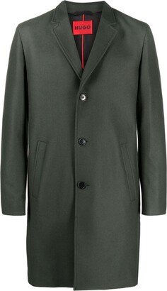 Notched-Collar Single-Breasted Coat-AE