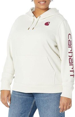 Plus Size Clarksburg Sleeve Logo Hooded Sweatshirt (Malt) Women's Clothing