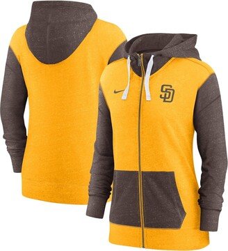 Women's Gold San Diego Padres Full-Zip Hoodie