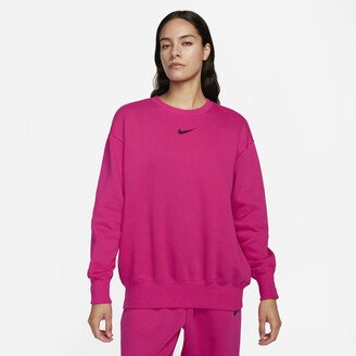 Women's Sportswear Phoenix Fleece Oversized Crewneck Sweatshirt in Pink