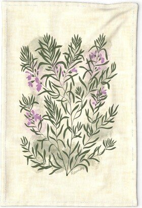 Herb Garden Tea Towel - Lavender Botanical By Denesannadesign Cooking Chef Rosemary Farmhouse Linen Cotton Canvas Spoonflower