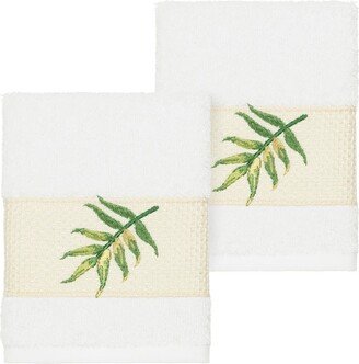 Zoe Embellished Washcloth - Set of 2 - White