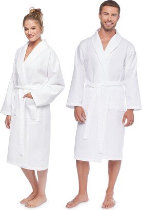 Authentic Hotel and Spa Turkish Cotton Unisex Waffle-Weave Bath Robe