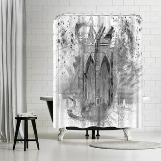 71 x 74 Shower Curtain, City Art Brooklyn Bridge in Detail by Melanie Viola