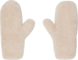 Beige Ribbed Mittens