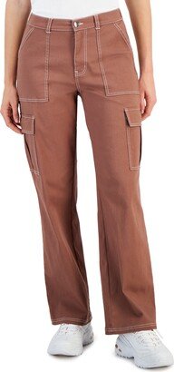 Juniors' Wide-Leg Comfort Fit Cargo Utility Pants