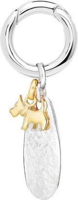 Long Silver Hammered Pet Tag & Vermeil Dog Charm