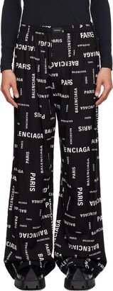 Black Scribble Pyjama Pants