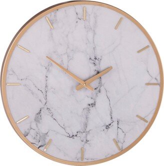 Southern Enterprises Arari Decorative Wall Clock - White, Gold, Gray Veining