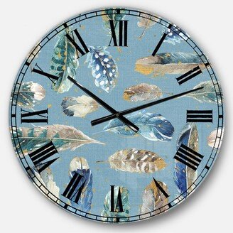 Designart Floral Oversized Metal Wall Clock