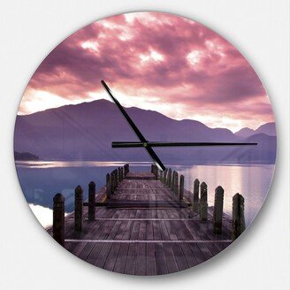 Designart Oversized Coastal Round Metal Wall Clock