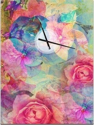 Designart Oversized Floral Metal Wall Clock