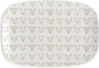 Serving Platters: Forest Friends - Neutral Serving Platter, Beige